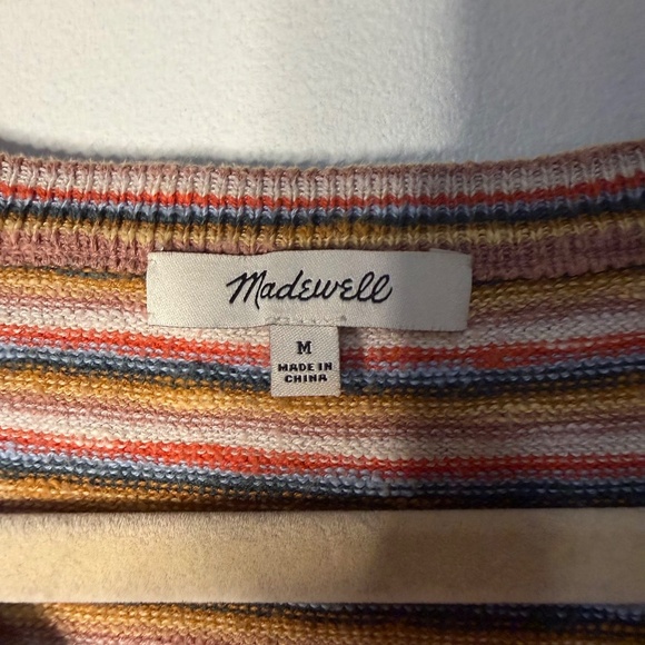 Madewell Striped Paulson Sweater Tee Boxy Fit Boho Oversized Fall - Picture 4 of 5